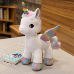 1 tk 40CM Fantastiline &Uuml;kssarvik Pl&uuml;&uuml;sist M&auml;nguasi Vikerkaar Tiibadega T&auml;idetud Unicornio Nukk M&auml;nguasjad t&uuml;drukutele Laste S&uuml;nnip&auml;evakingitus Padi 40cm roosa