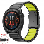 Titaan 26mm Quick Fit rihm Garmin Watch Fenix 8 7X Pro Tactix 7 EPIX Pro 51mm Enduro 3 2X Instinct 3 2X 50mm Metallrihm 26mm &Black roheline