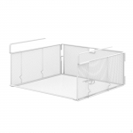 under Cabinet Shelf Basket Metal Wire Storage Organizer Hanging Baskets for Bookshelf valge