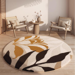 Kaasaegse stiili elutoa kaunistus &uuml;mmargune vaip paksendatud pl&uuml;&uuml;svaibad magamistuppa koju kohev pehme p&otilde;randamatt pestav voodi&auml;&auml;rne vaip 80x80CM brown