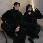 Meeste pidžaamakomplektid talvised paksud soojad flanellist pidžaamad, 2 osa/komplektid pikkade varrukatega magamisriided koduriided vabaaja pidžaamad S