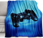 M&auml;nguri fliisist visketekk voodile, diivanile, m&auml;ngupuldile, flanell-udune tekk, moodne m&auml;ngukontrolleri voodikattega toakaunistus 70x100cm-XS