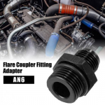 Black 6AN Male to M18x15mm Male Flare Union Coupler Fuel Oil Line Hose Adapter