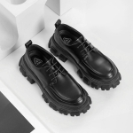 Moodne Luksuslik Paks Tald Jaapan Korea T&auml;navamood Vabaaja Nahast Kingad Mees &Auml;rimood Vintage Hipster Pulmad Nahast Kingad Meessoost 44 must