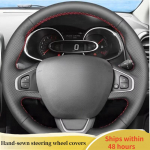 ized Car Steering Wheel Cover Microfiber Leather For Renault Clio 4 (IV) Kaptur Captur 2016- DIY Steering Wheel Braid Black Thread
