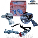 Bicycle Motorized Friction Generator Head light Tail Light Kit 12V 6W I LT36 gray