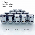 hex 21mm Conical Lug Nuts m12x1.25  m14x1.5 m12x1.5 Wheel Nuts Conical Seat 60 Degree height 35mm Wheel Nuts Car M12x1.5