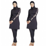 Moslem Lady Modesty ujumisriided ujumistrikoo T&auml;iskattega Islamic Beachwear Arab Burkini XL punane