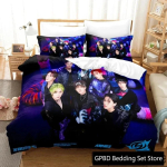 Maailm Ep.Fin Will Ateez Voodipesu Komplekt 3D Prinditud Sobib Magamistuppa Tekikoti Komplekt Padjap&uuml;&uuml;ridega Lastele Kodu Tekstiil 150*200cm 3pcs blue