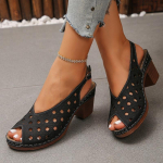 Naiste Sandaalid 2026 Uued Suvised Klassikalised Retro Slip-on Mugavad K&otilde;rged Kontsad Hingavad Libisemiskindlad Kerged Sandaalid Naistele Mujer 36 must