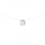 Solitaire'i kaelakee - LOVA LOLA VAN DER KEEN - Massiivne 925 h&otilde;be - Tsirkooniumoksiid - Reguleeritav pikkus 30-42 cm valge