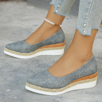 Naiste kiilplatvormkingad Mugavad slip-on looferid Madala suuga &uuml;hed kingad naistele Terava ninaga vaba aja kingad Zapatos Mujer 36 must