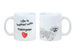 Pekingese, Pekinese, Peke - cup with a dog, cup with a photo, personalized gift from the Art-Dog brand valge