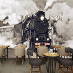 Loomulik Isikup&auml;rane Rong Seinakleebis Graffiti Tapeet Restoran Kohvik KTV Baar Kunstide Dekoor Plakat Seinakleebis 200 cm(W) x 140 cm(H)