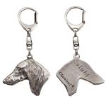 Saluki, Persian Greyhound, Arabian hound - Silver-plated key ring with a dog in a gift box, handbag decoration, backpack pendant by Art-Dog brand