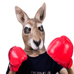 K&auml;nguru mask-peakate, kinnaste komplekt, naljatusrekvisiidid One size fits all adults beež
