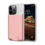 B98S 6500mAh Laetav Pikendatud Aku Pehme TPU &Auml;&auml;rtega Mobiiltelefoni Laadimiskarp Kest iPhone 13 Pro 6.1 tolli jaoks roosa