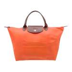 Longchamp Le Pliage Origina 30 L&uuml;hike k&auml;epide Kl&otilde;psuga t&otilde;mblukuga sulgemine PU-l&otilde;uend nahast viimistlusega Pelmeenikujuline kott Keskmine Naiste kotid Oranž 1623089P85 Orange