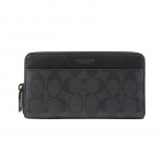 Coach Akordionrahakott 20 Klassikaline Monogramm Logo Reljeefne Kaetud L&otilde;uend Sidur Meeste rahakotid Hall Must 25517-N3A Basic Set (Bag+Dust Bag)