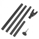 Ukse turvariba 44-55 tolli Reguleeritav ukse turvariba Kodu turvalisus Uksepeatja Ukse turvalisus 3-in-1 Ukse blokeerija Turvalisus must