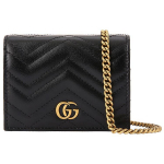 Gucci GG Marmont Logoga Kettidega Tepitud Nahast &Otilde;lakott Naiste &Otilde;lakott Must 625693-DTD1T-1000 Basic Set (Bag+Dust Bag)