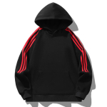 Kevad ja S&uuml;gis Uus Stiil Kapuutsiga Dressipluus Meeste Triibuline Kontrastv&auml;rvi Pullover Meeste Vabaaja Trendikas Paarijakk Meeste R&otilde;ivad L black