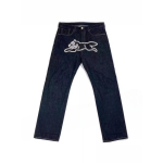 LUXEON Y2K Mood Lendava Koeraga Tr&uuml;kitud teksap&uuml;ksid Meestele Disainerriided Luksuslikud Sirged Denim P&uuml;ksid M