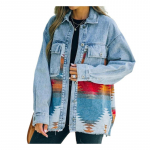 Naiste teksajakk S&uuml;gis- ja talv Uus disain Sense Naiste riided Denim&otilde;mblusega villane mantel Retrojope vabaaja trend 2XL