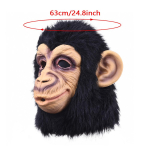 Halloween Gorillamask &Scaron;impansi Cosplay Kost&uuml;&uuml;m Ahvimask Loomad Lateksmaskid &Otilde;uduspeakatted T&auml;iskasvanute Mask must