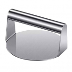 Roostevabast terasest hamburgeripress k&auml;epidemega, ruudukujulise &uuml;mmarguse nakkumatu toidukvaliteediga grillrest Liha peekonist steikiburger k&auml;sitsi purustaja t&ouml;&ouml;riistaga k&ouml;&ouml;k Round