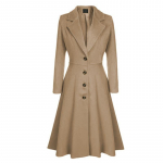 S&uuml;gis- ja talve naiste villane mantel pikkade varrukatega moodne vabaaja tuulejope villane mantel naistele L