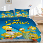 The Simpsons perepilt Voodipesukomplekt Tekikate Kingitus magamistuppa, Sisaldab 1 tekikatet ja 2 padjap&uuml;&uuml;ri, T&auml;idisetaB588 135x200cm