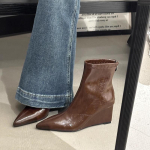 Naiste Lakknahast Kiiluga Pahkluusaapad Elegantne Terava Ninaga Jalatsid Moodsad Kiilud Konts Peo Naiste Kingad Zapatos Mujer 39 pruun