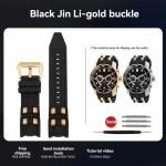26mm Spetsiaalne kumer liideserihm Invicta Pro Diver suure sihverplaadiga meeste kvartsikellale Silikoonist k&auml;ev&otilde;ru Veekindel k&auml;ev&otilde;ru 26mm black