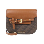 Michael Kors MK Emilia Commuter Moodne Disain Klassikaline Monogramm V&auml;rviplokk Nahast Sadulakott Naiste &Otilde;lakott Tume pruun Pruun 35S2GU5C1B-BROWN Basic Set (Bag+Dust Bag)