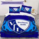 VfL Bochum 1848 Muster Voodipesu tekkekomplekt tekikate padjap&uuml;&uuml;r Kodu kaunistus S&uuml;nnip&auml;evakingitus (1 * tekikott + 2 * padjap&uuml;&uuml;ri ilma s&uuml;damikuta)99 135x200cm