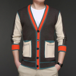 Kevadine uus kardigan meeste mood vabaaja kudumid, mis sobivad v&auml;rviga pikkade varrukatega, Korea &uuml;laosa versioonist The Trend Men's Wear M