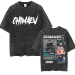 Khamzat Chimaev Borz Logo Vintage Pesitud T-s&auml;rk Meeste Naiste Mood Harajuku &Uuml;legabariidilised T-s&auml;rgid Suvised Topid &Uuml;mmarguse Kaelusega T-s&auml;rk S gray