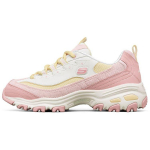 Skechers DLites 1.0 Kangas S&uuml;nteetiline nahk Piimatee Karu Virsik Naiste tossud Valge Roosa 149906-PKYL 36