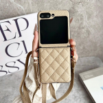 Z Flip 7 SE &Uuml;lekeha &otilde;larihmaga telefoni&uuml;mbris Samsung Galaxy Z Flip 7 6 4 flip6 flip7 jaoks PU Nahast Kate Galaxy Z Flip4