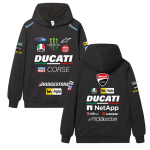 Ducati Corse MotoGP v&otilde;idus&otilde;idu kapuutsiga pusa, meestele ja naistele, oversized t&auml;navar&otilde;ivas, t&auml;ieliku sponsorlogode tr&uuml;kiga 3XL gray