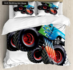 Autod Tekikoti Komplekt Multikas Monster Truck Lahe S&otilde;iduk Tekikoti Komplekt Voodipesu Kahekohaline Queen King Suurus Pol&uuml;ester Tekikate EU single(135x200cm)