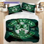 Hibernian Edinburghi p&auml;randi embleem Kolmeosaline komplekt (1 * tekikott + 2 * padjap&uuml;&uuml;ri, ilma s&uuml;damikuta) 2D lame voodipesukomplekt J&otilde;ulu s&uuml;nnip&auml;evakingitus 135x200cm
