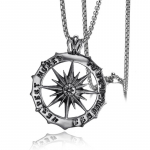 Euroopa ja Ameerika Mood P&auml;ike Titaanterasest Kaelakee Ripats Trendikas Inglise Meeste Titaanterasest Ehted 50CM(Necklace Size)