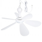 USB-ventilaator Vaikne 6-labaga laeventilaator 4-kiiruseline rippventilaator telkimiseks Voodi Telkimine V&auml;ljas Rippuv Matkaauto Telgid