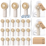 12-24 tk Mini pulmapuhurid Hulgim&uuml;&uuml;k Kaasaskantav k&auml;eshoitav ventilaator k&uuml;lalistele Patareitoitega ventilaator kaardiga Pulmapidu &Otilde;u&uuml;ritused 12PCS beige