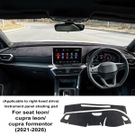 Armatuurlaua matt Cupra Formentor Leon Seat Leon 2021-2026 jaoks libisemisvastane flanellist kaitse Flannel Mat RHD must