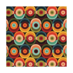 Retro Groovy Geomeetrilised Ringikujulised Pallid Lauakate, 70ndate Keskmise Sajandi Moodne Ps&uuml;hhedeelne Abstraktne Lauapesu 152x152cm red