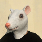 Naljakas Realistlik Hiire Rotist Lateksist Loomapea Mask Etendus Balli Maskid Kost&uuml;&uuml;m Peo Kost&uuml;&uuml;m Cosplay Rekvisiidid valge