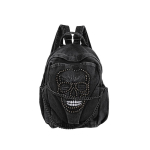 Koolikott punk stiilis kolju needid teksad seljakott mehed ja naised 1011 uus kett pendelr&auml;ndaja suure mahutavusega seljakott width 29, thickness 15, height 32cm gray